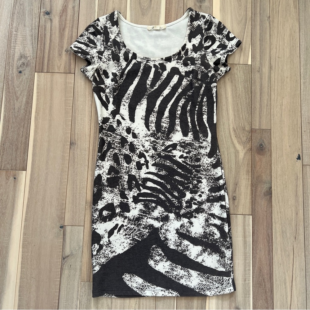 Black and White Animal Print Dress